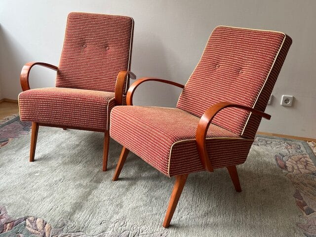 J. Šmídek, Pair of Mid-century Armchairs 6951, 1957 - main view